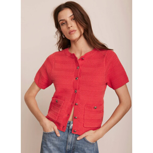 Mint Velvet Red Cotton Textured Top